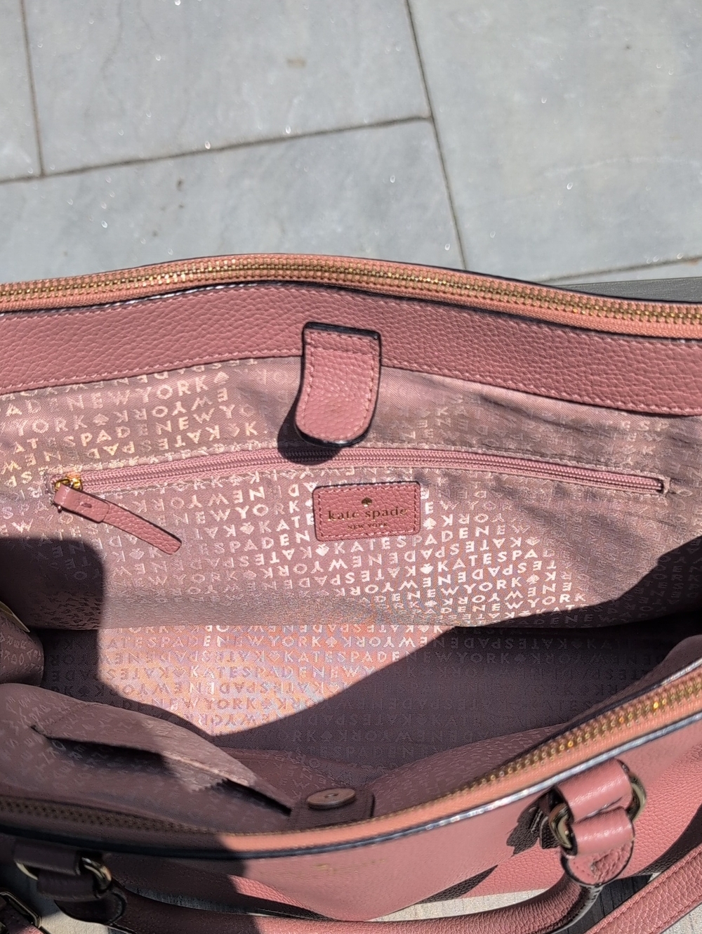 kate spade Mulberry Stree Rose Pink Pebbled Leather Satchel with Removable Strap - Picture 7 of 14